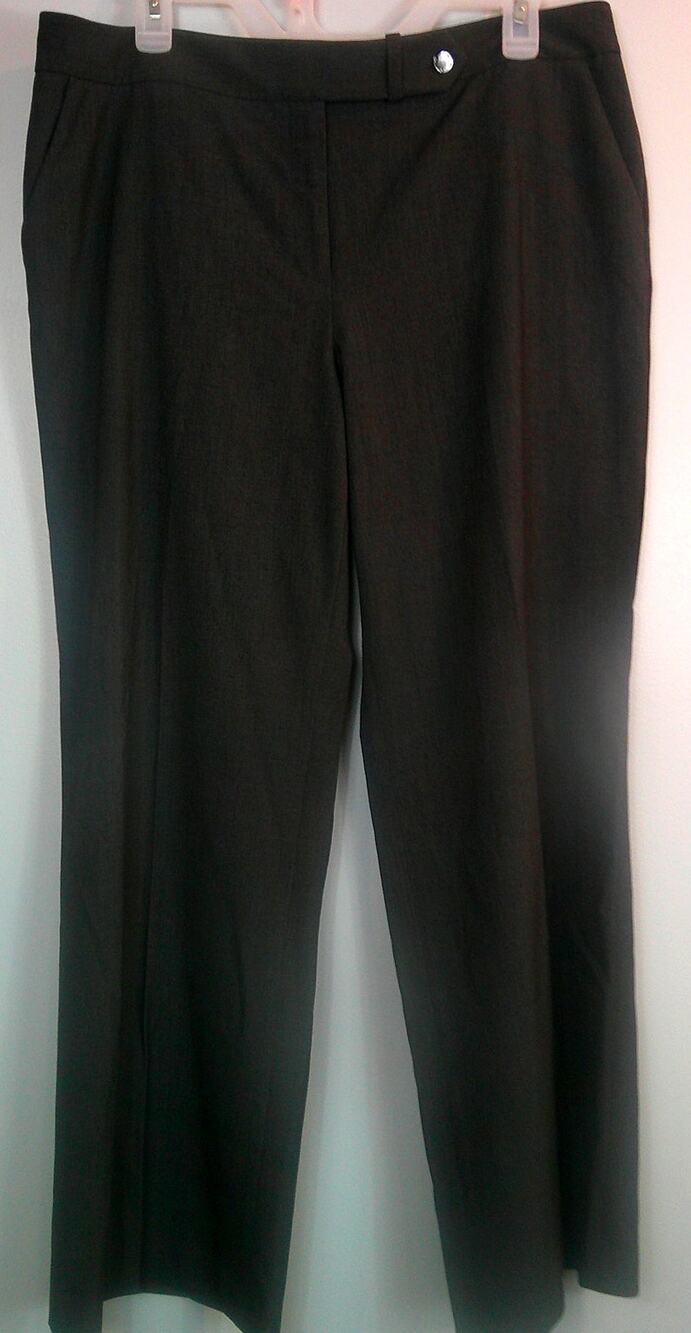 Calvin Klein Classic Fit 14P Women's Charcoal Dark Gray Trouser